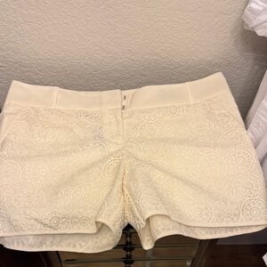 Elegant Cream Lace Women Shorts